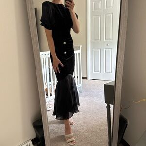 Size small elegant black dress. Like new